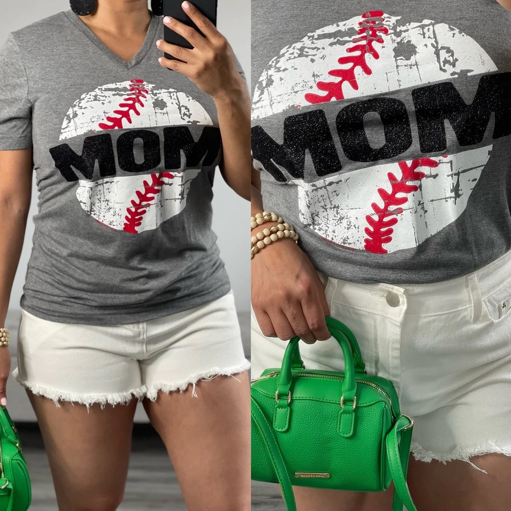 NWT Baseball Mom Gray T-Shirt